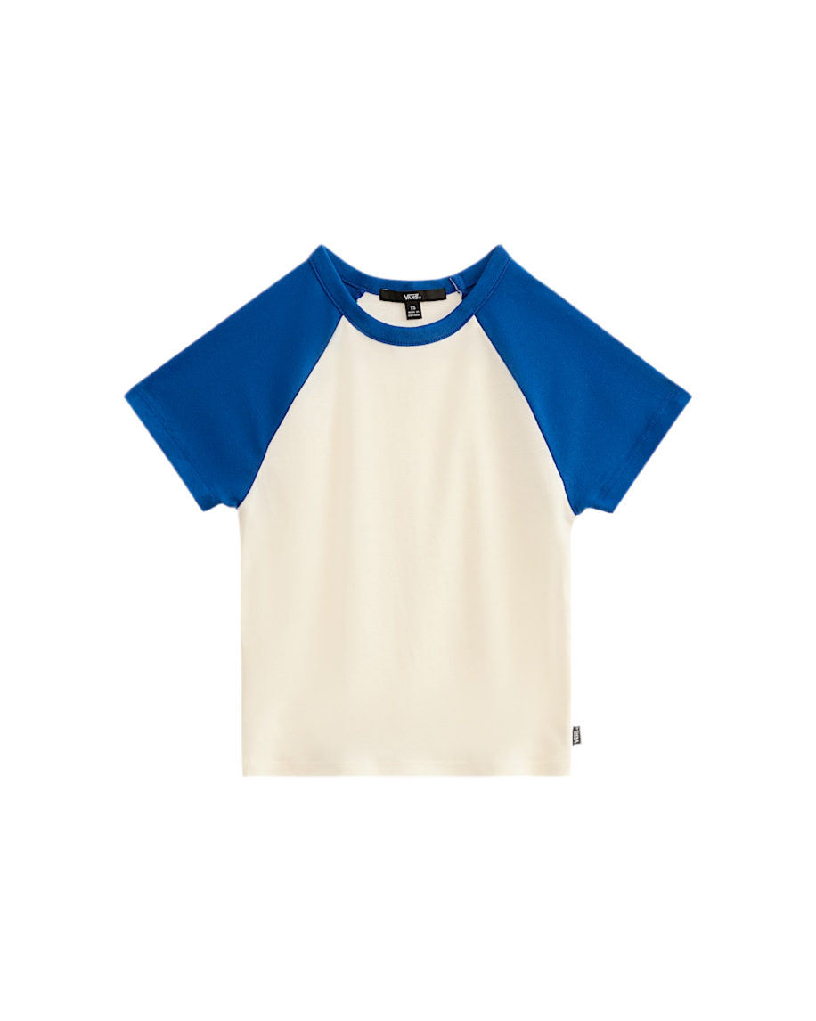 Vans 'Clare Raglan' Cropped Tee - White/Blue (Women's)
