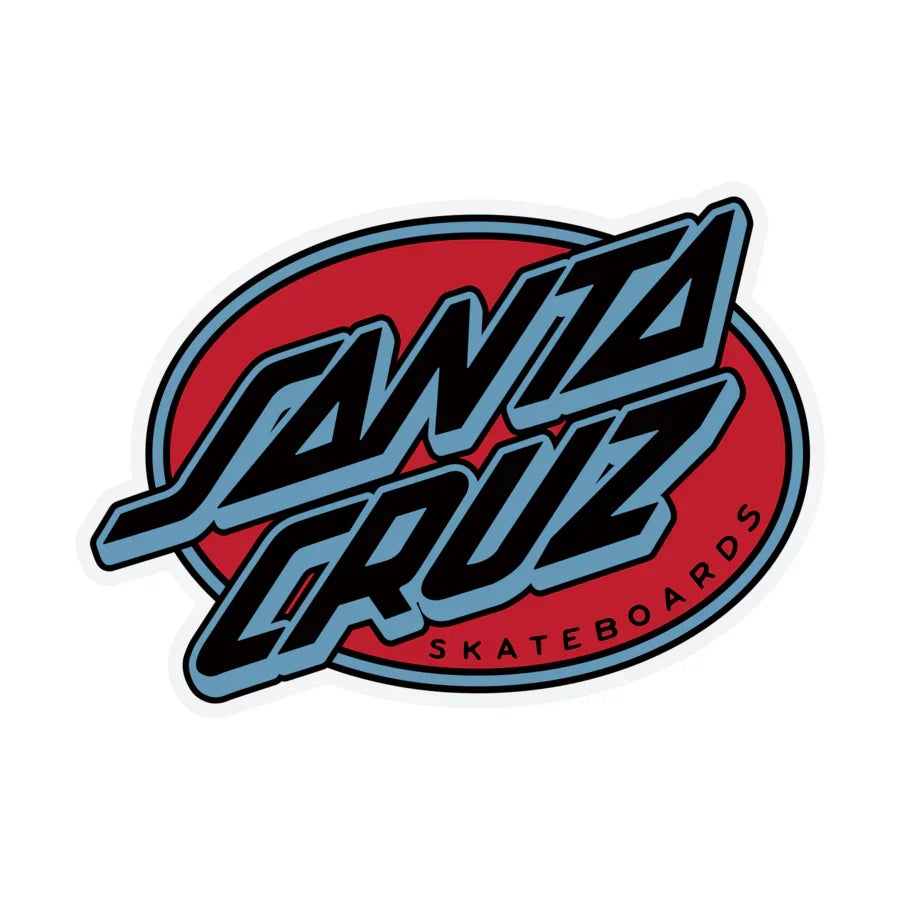 Santa Cruz 'Oval Outline' Sticker - Blue