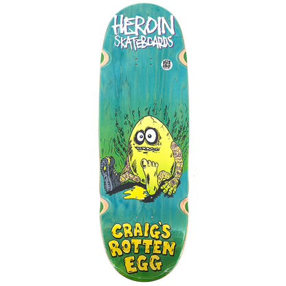 Heroin Skateboards 'Craig's Rotten Egg' Shaped Skate Deck - Green