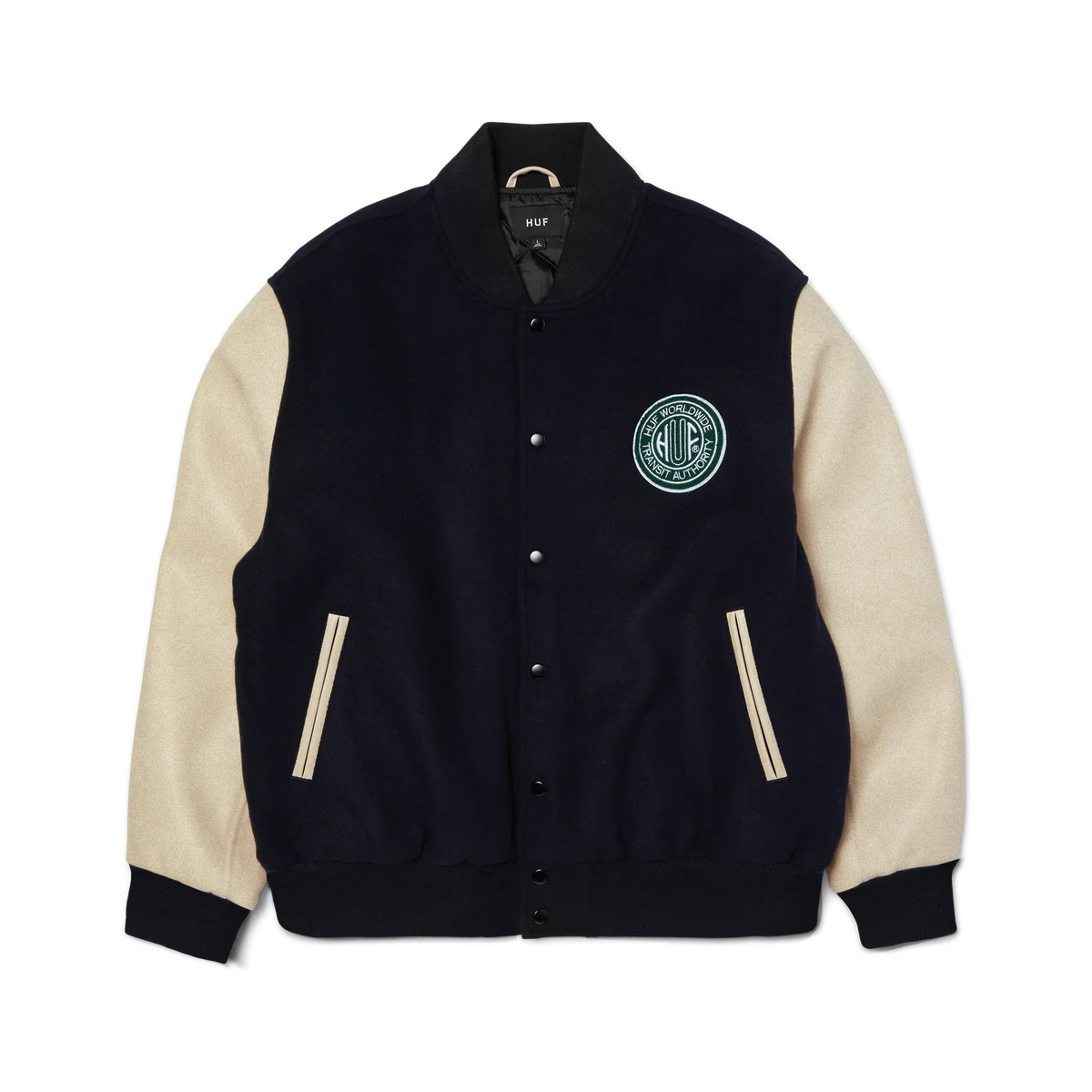 HUF 'Global Transit' Varsity Jacket - Navy