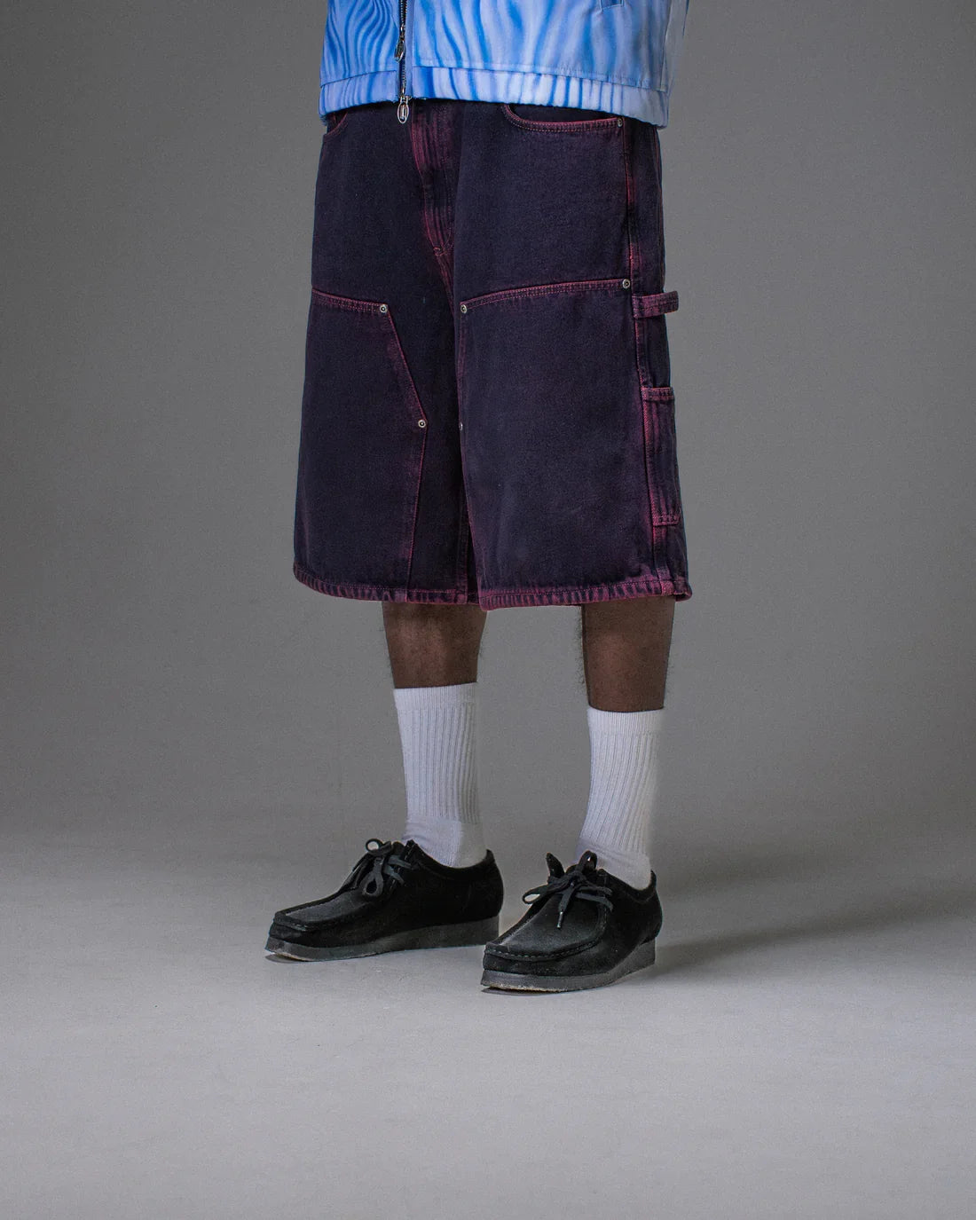 Jacker 'Classic' Denim Baggy Carpenter Shorts - Red