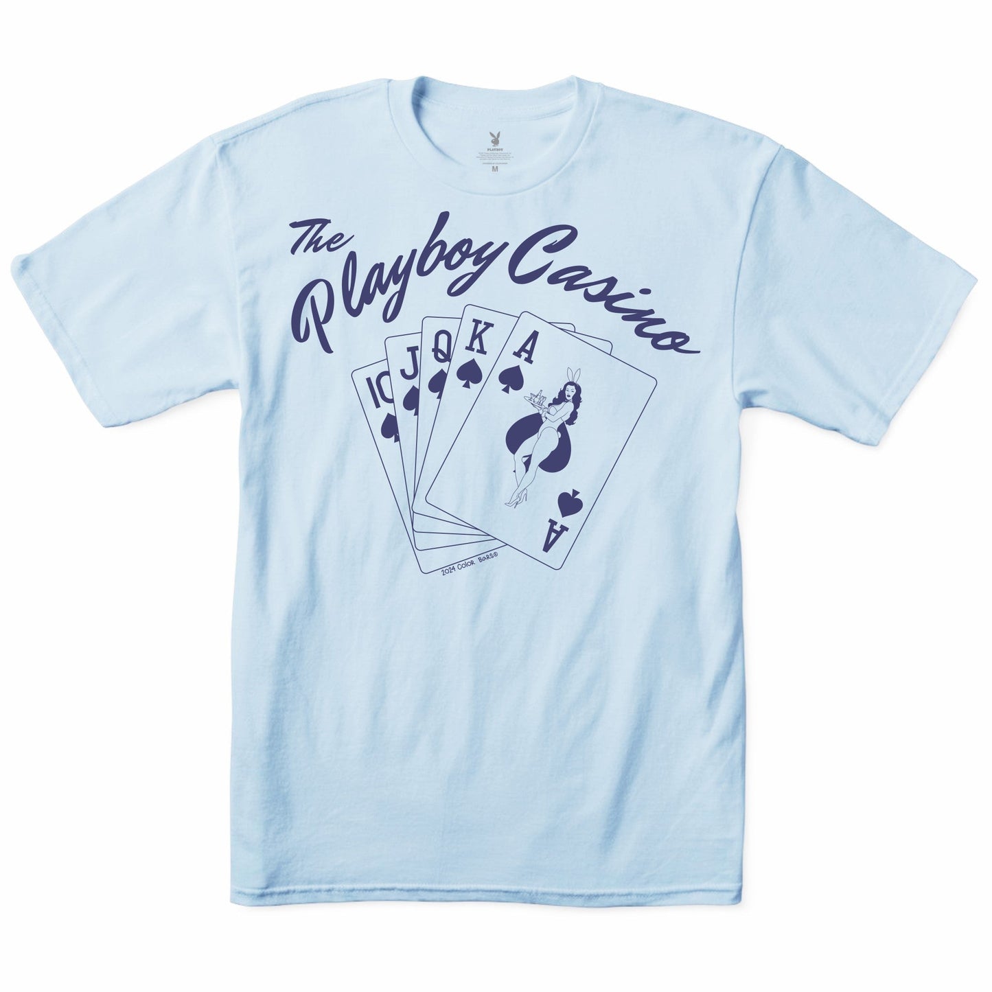 Color Bars X Playboy 'Casino' Tee - Light Blue