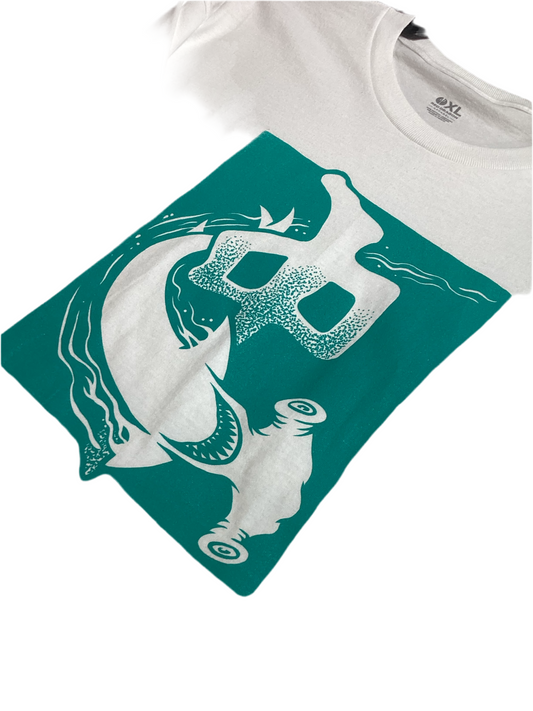 Red Dragon 'Shark' Tee - White
