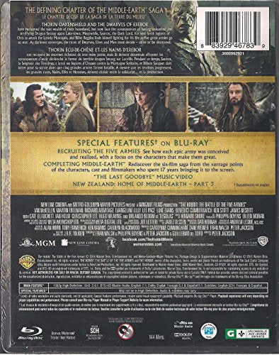Le Hobbit La Bataille des Cinq Armées SteelBook Best Buy Blu-Ray + DVD + Copie Numérique HD Combo 2014