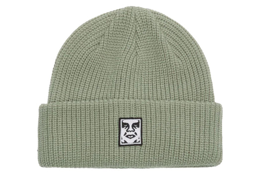 Obey 'Mid Icon Patch Cuff' Beanie - Abbey Stone