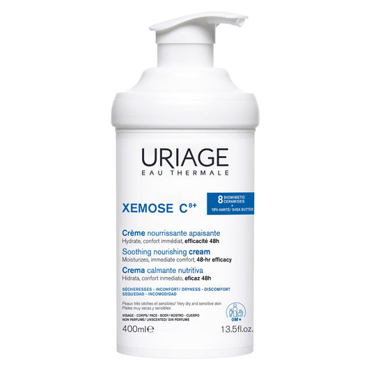 Uriage Xémose Lipid-Replenishing Cream - Face & Body Moisturizer Against Itching With Shea Butter - Very Dry, Sensitive Skin Prone to Atopic Eczema - Non-Greasy & Non-Sticky - Unscented - 400ml 🍁 All In One Marketplace Canada