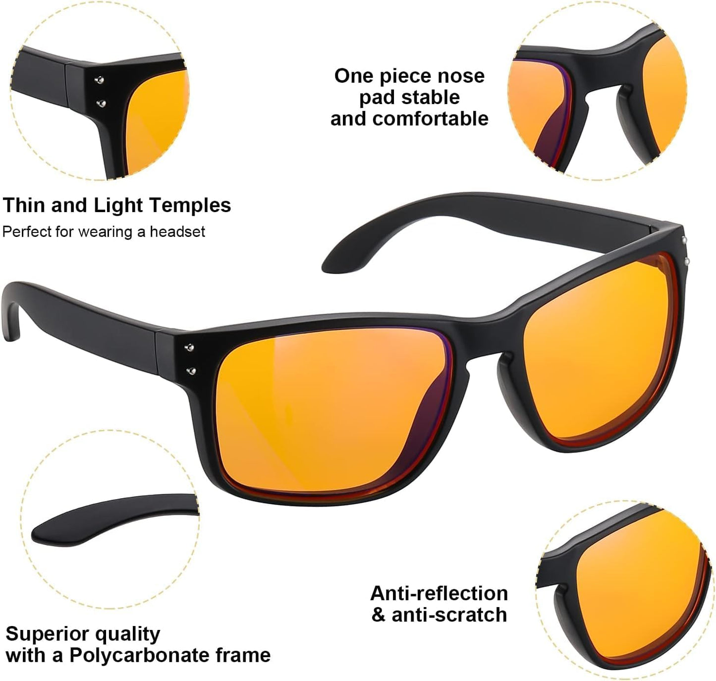 Okany Blue Light Glasses – Gaming & Computer Glasses for Men & Women, Anti-Glare, UV Protection