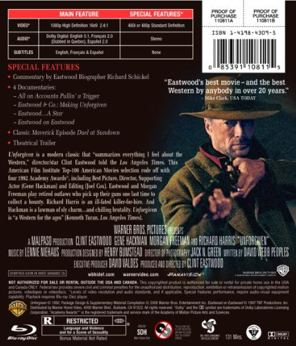 Unforgiven (1992) - Blu-Ray (Used)