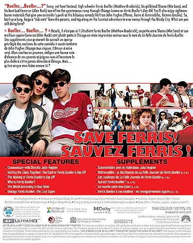 Ferris Bueller's Day Off - 4K UHD