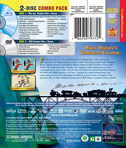 Dumbo (70th Anniversary Edition) [Blu-ray] (Sous-titres français)