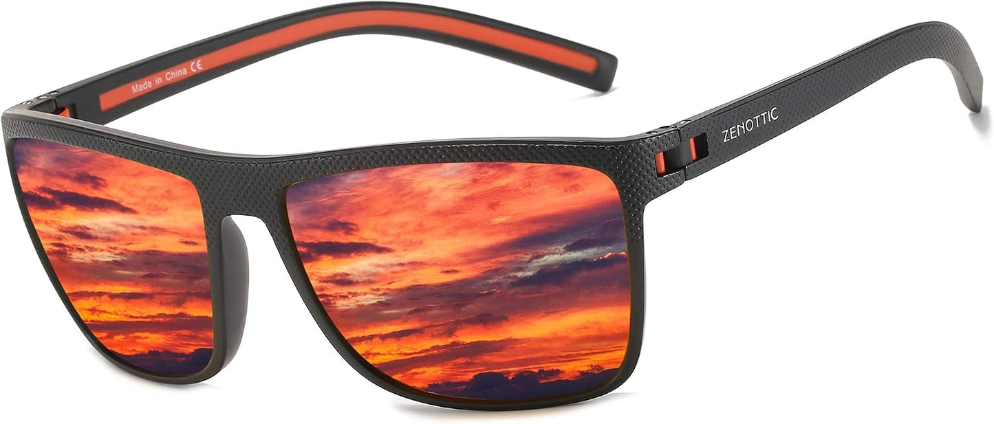 ZENOTTIC Polarized Sunglasses for Men – Lightweight TR90 Frame, UV400, Square