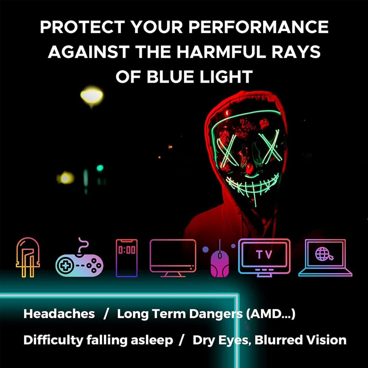 Okany Blue Light Glasses – Gaming & Computer Glasses for Men & Women, Anti-Glare, UV Protection