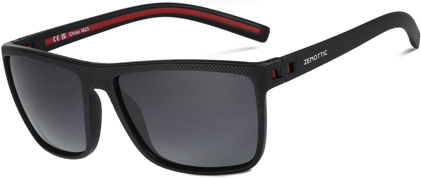 ZENOTTIC Polarized Sunglasses for Men – Lightweight TR90 Frame, UV400, Square