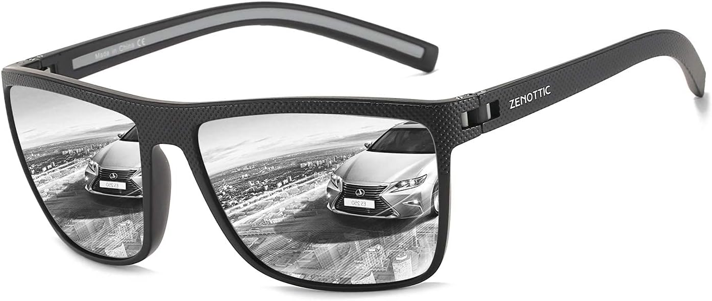 ZENOTTIC Polarized Sunglasses for Men – Lightweight TR90 Frame, UV400, Square