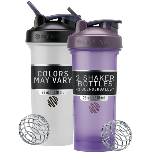 BlenderBottle Classic V2 Shaker Bottle Perfect for Protein Shakes and Pre Workout, 28-Ounce, Pack of 2 (Colors May Vary) 🍁 All In One Marketplace Canada