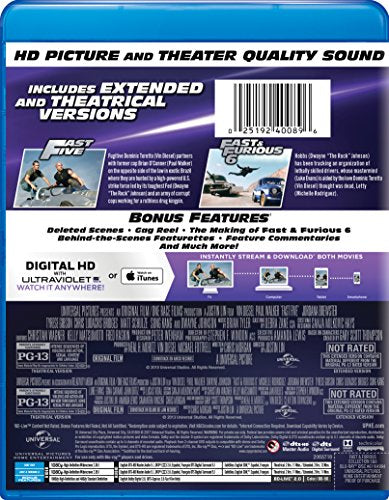Fast & Furious Collection: 5 & 6 [Blu-ray] [Import]
