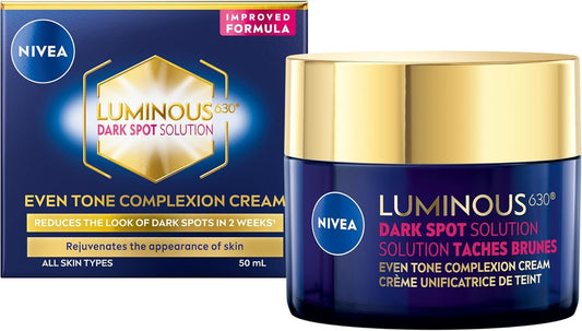 NIVEA LUMINOUS630 Dark Spot Solution Even Tone Face Cream for All Skin Types, Dark Spot Cream for Face Reduces Appearance of Dark Spots, Hyaluronic Acid Moisturizer, Dermatological Skin Care, 50mL 🍁 All In One Marketplace Canada