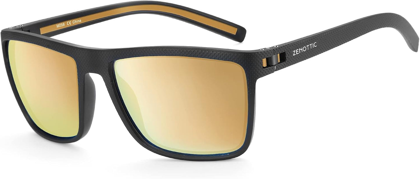 ZENOTTIC Polarized Sunglasses for Men – Lightweight TR90 Frame, UV400, Square
