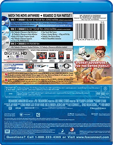 Mr. Peabody & Sherman (Deluxe) [Blu-ray 3D + Blu-ray + DVD + Digital Copy]