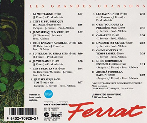 Jean Ferrat / Les Grandes Chansons - CD (Used)