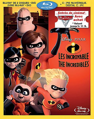 Les incroyables / The Incredibles (Bilingual Blu-ray/DVD + Digital Copy Combo Pack) [Blu-ray + DVD] (Version française)
