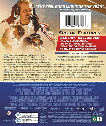 Gran Turismo: Based On A True Story - Blu-Ray