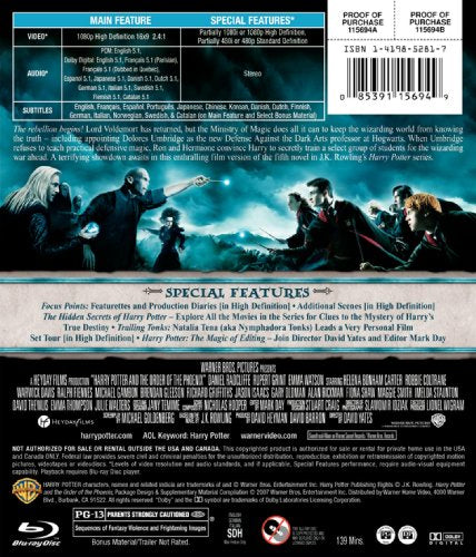 Harry Potter and the Order of the Phoenix [Blu-ray]