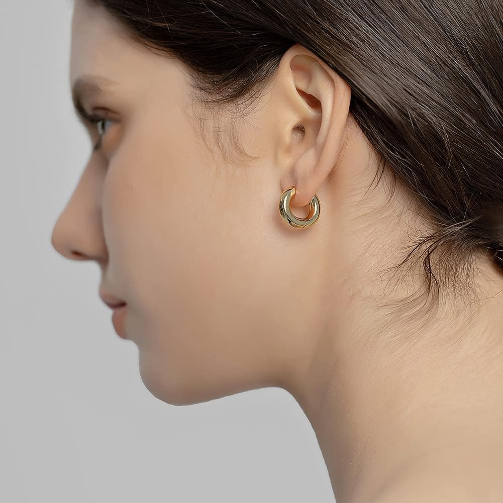 LILIE&WHITE Chunky Gold Hoop Earrings – Hypoallergenic, Minimalist Jewelry for Women