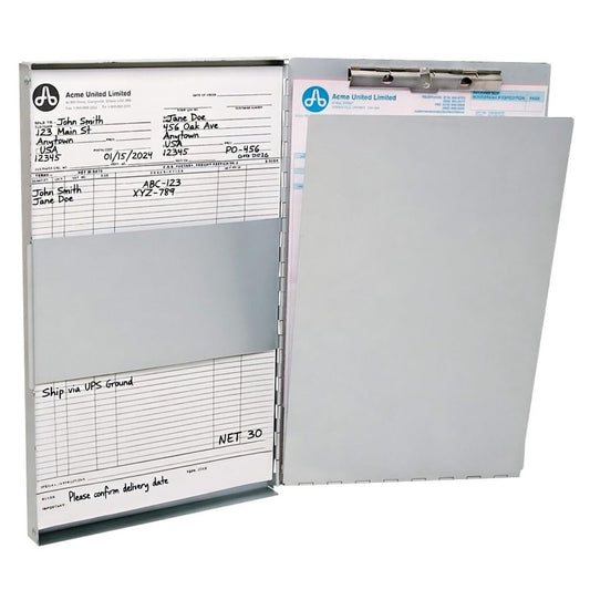 Westcott Side-Hinged Sheet Holder, Letter Size (9" x 12"), Durable Aluminum Clipboard Folder with Steel Clips, 30-Page Capacity, Secure Document Storage for Office, Field, and Industrial Use (38012) 🍁 All In One Marketplace Canada