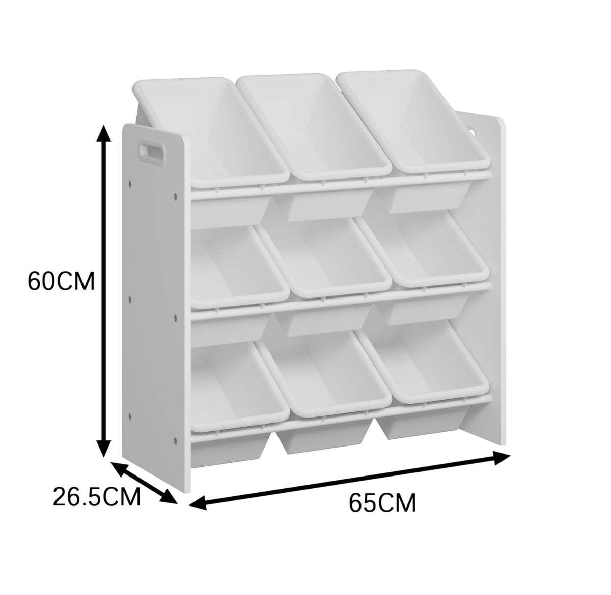 Lennox Furniture Toys Storage Organizer 9 Plastic Bins in White (JWTR-03006 white) 🍁 All In One Marketplace Canada