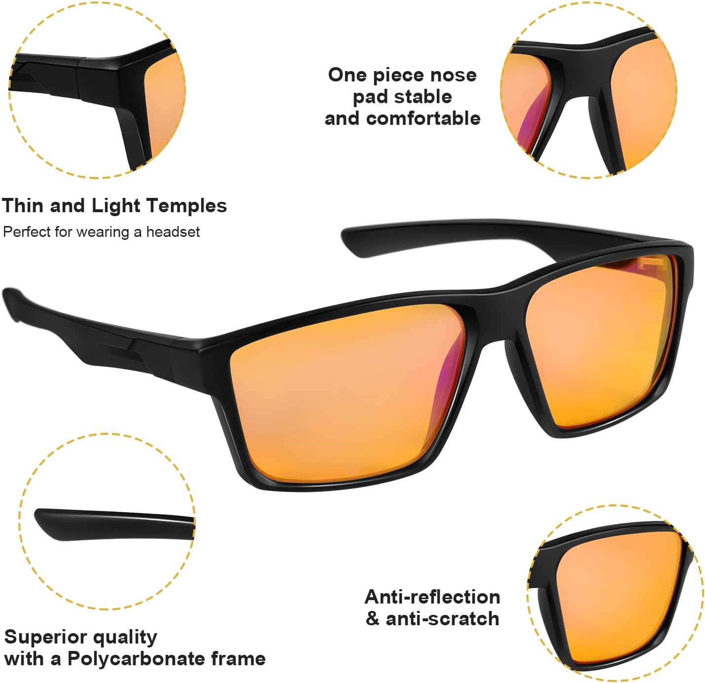 Okany Blue Light Glasses – Gaming & Computer Glasses for Men & Women, Anti-Glare, UV Protection