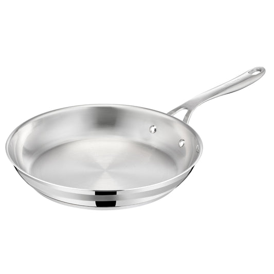 Jamie Oliver by Tefal Cook Smart Frying Pan 9.4 in / 24 cm, Uncoated Stainless Steel, Robust, Fast Heating, Even Cooking, Riveted Handle, Induction Safe, Oven and Dishwasher Safe 🍁 All In One Marketplace Canada