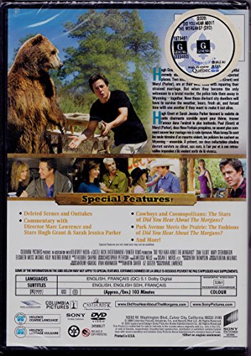 Où sont passés les Morgan ? - Did You Hear About the Morgans? (English/French) 2009 (Widescreen) Doublé au Québec (Cover Bilingue)