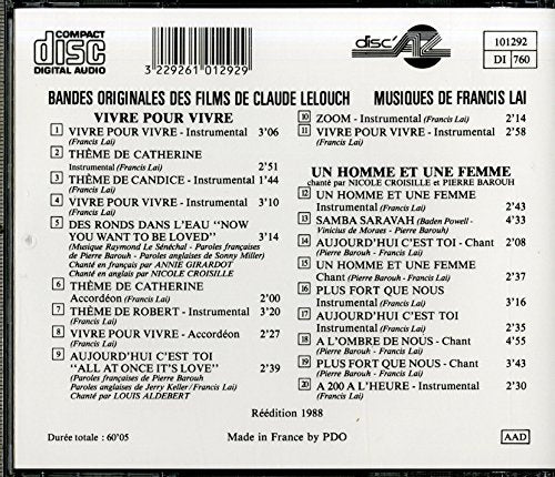 Bandes originales des films de Claude Lelouch - Vivre Pour Vivre / Un Homme Et Une Femme