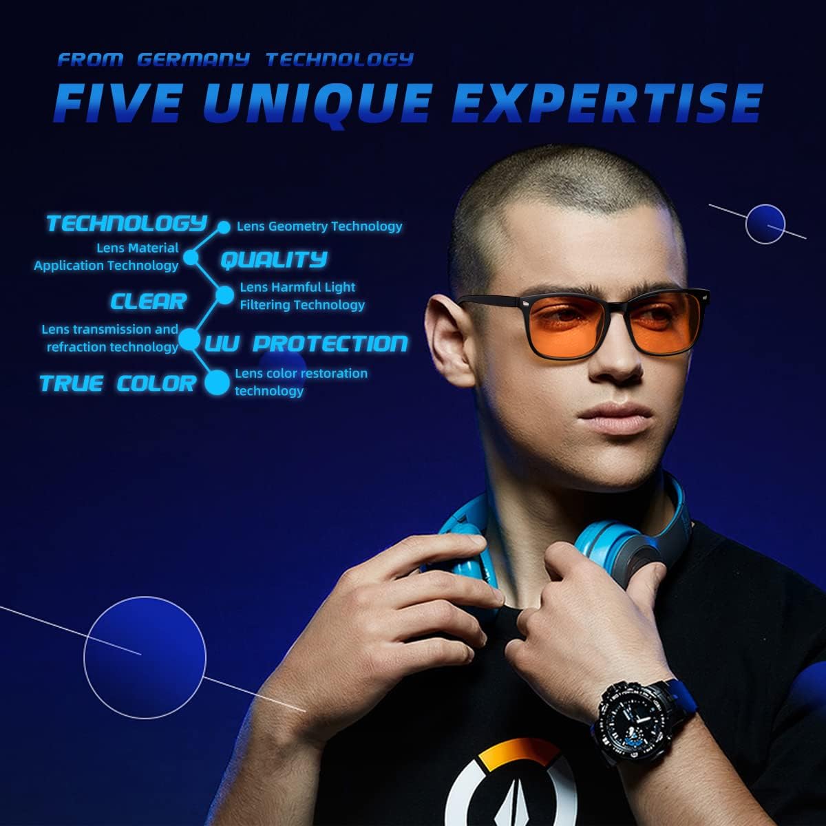 Okany Blue Light Glasses – Gaming & Computer Glasses for Men & Women, Anti-Glare, UV Protection