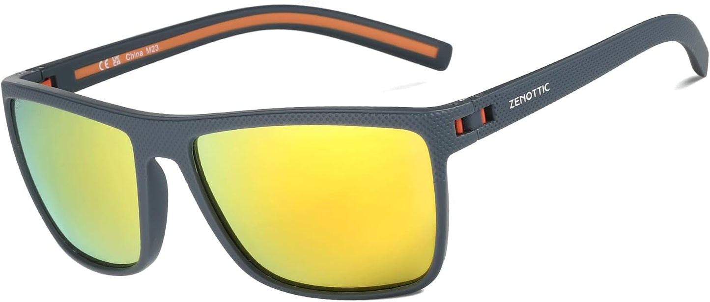 ZENOTTIC Polarized Sunglasses for Men – Lightweight TR90 Frame, UV400, Square
