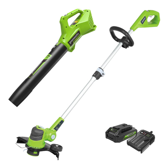 Greenworks 24V 12" Cordless String Trimmer and Blower Combo Kit, 2Ah USB Battery and Charger Included 🍁 All In One Marketplace Canada