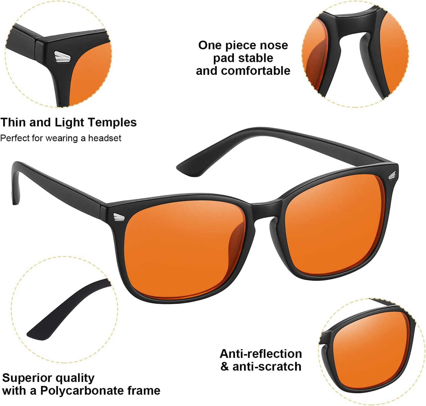 Okany Blue Light Glasses – Gaming & Computer Glasses for Men & Women, Anti-Glare, UV Protection