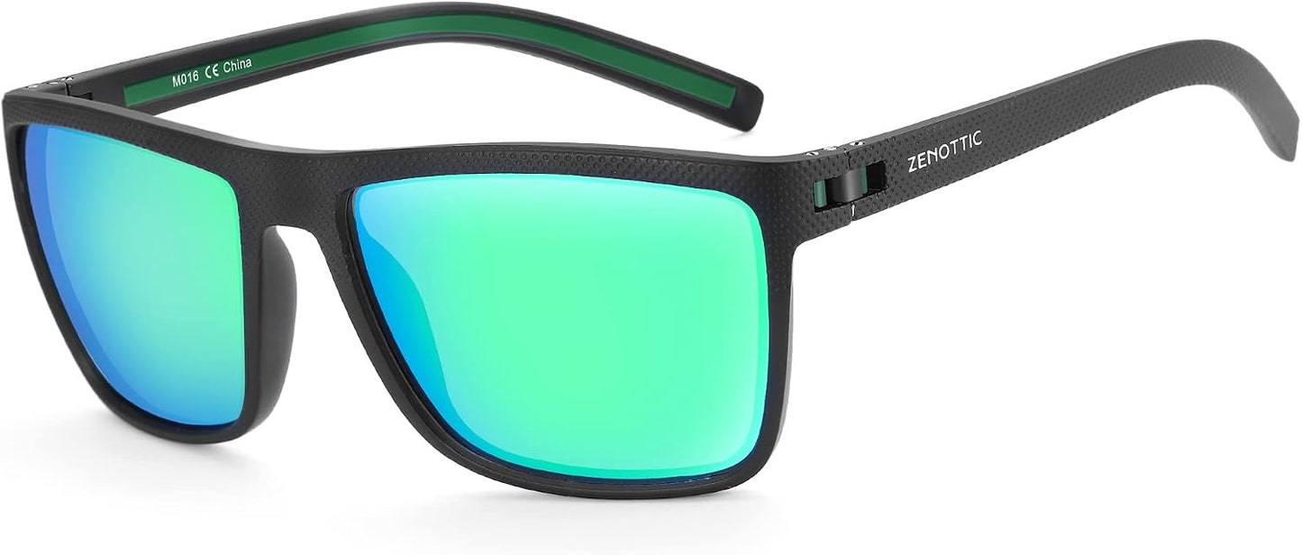 ZENOTTIC Polarized Sunglasses for Men – Lightweight TR90 Frame, UV400, Square