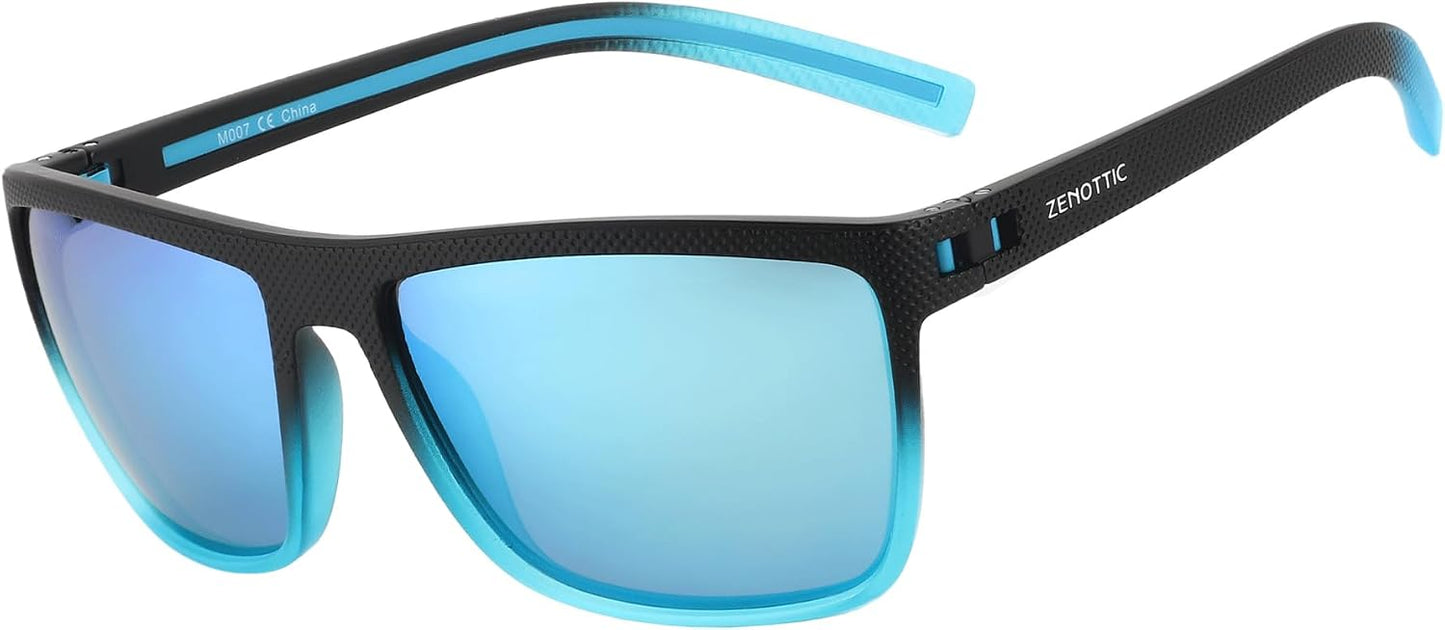 ZENOTTIC Polarized Sunglasses for Men – Lightweight TR90 Frame, UV400, Square