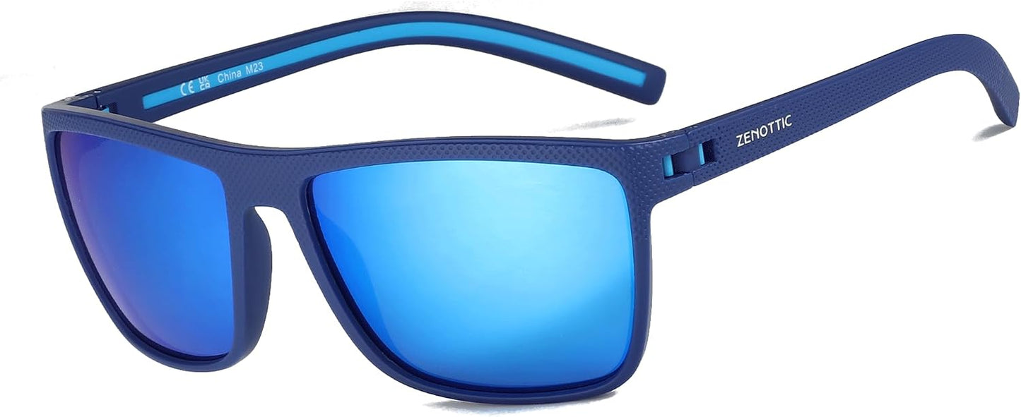 ZENOTTIC Polarized Sunglasses for Men – Lightweight TR90 Frame, UV400, Square
