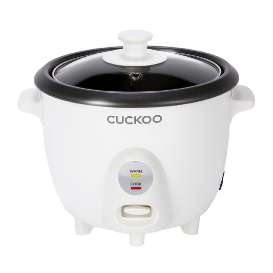 CUCKOO One Touch Rice Cooker 3-Cup (Uncooked) / 6-Cup (Cooked), Mini Rice Cooker & Warmer with Steamer Tray, Versatile Grain Cooker, Soup Maker, Auto Keep Warm, White (CR-0301C) 🍁 All In One Marketplace Canada