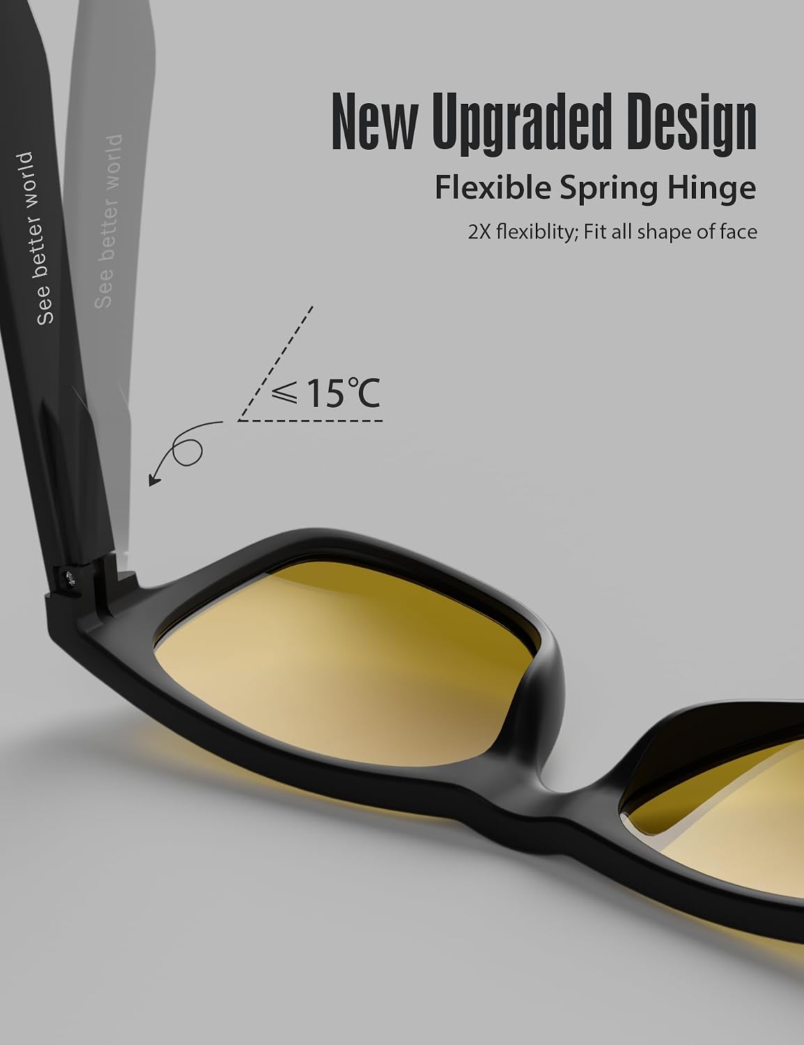 LUENX Polarized Sunglasses – UV400, Square Frame, Anti-Slip, Men & Women