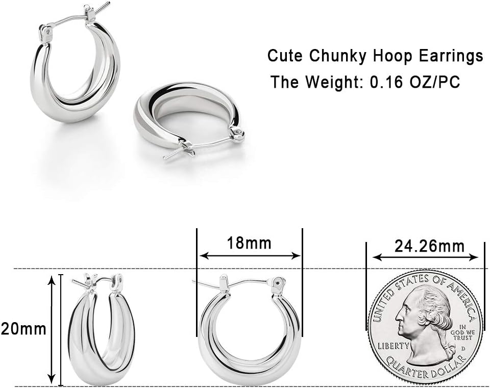 LILIE&WHITE Chunky Gold Hoop Earrings – Hypoallergenic, Minimalist Jewelry for Women