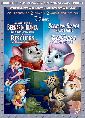 Les Aventures de Bernard et Bianca: Edition 35e Anniversaire / Bernard et Bianca en Australie (Bilingue DVD Combo Pack) Collection de 2 films [Blu-ray + 2-Disc DVD] (Version française)