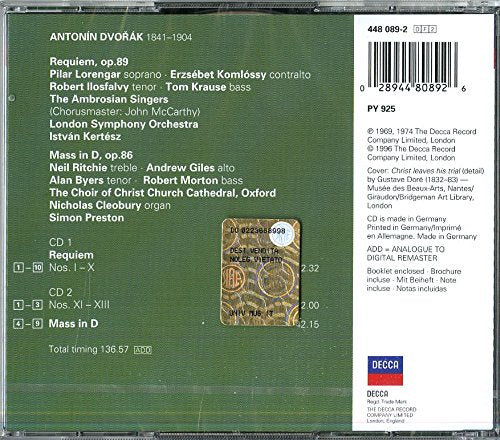 DVORAK: REQUIEM, MASS IN D