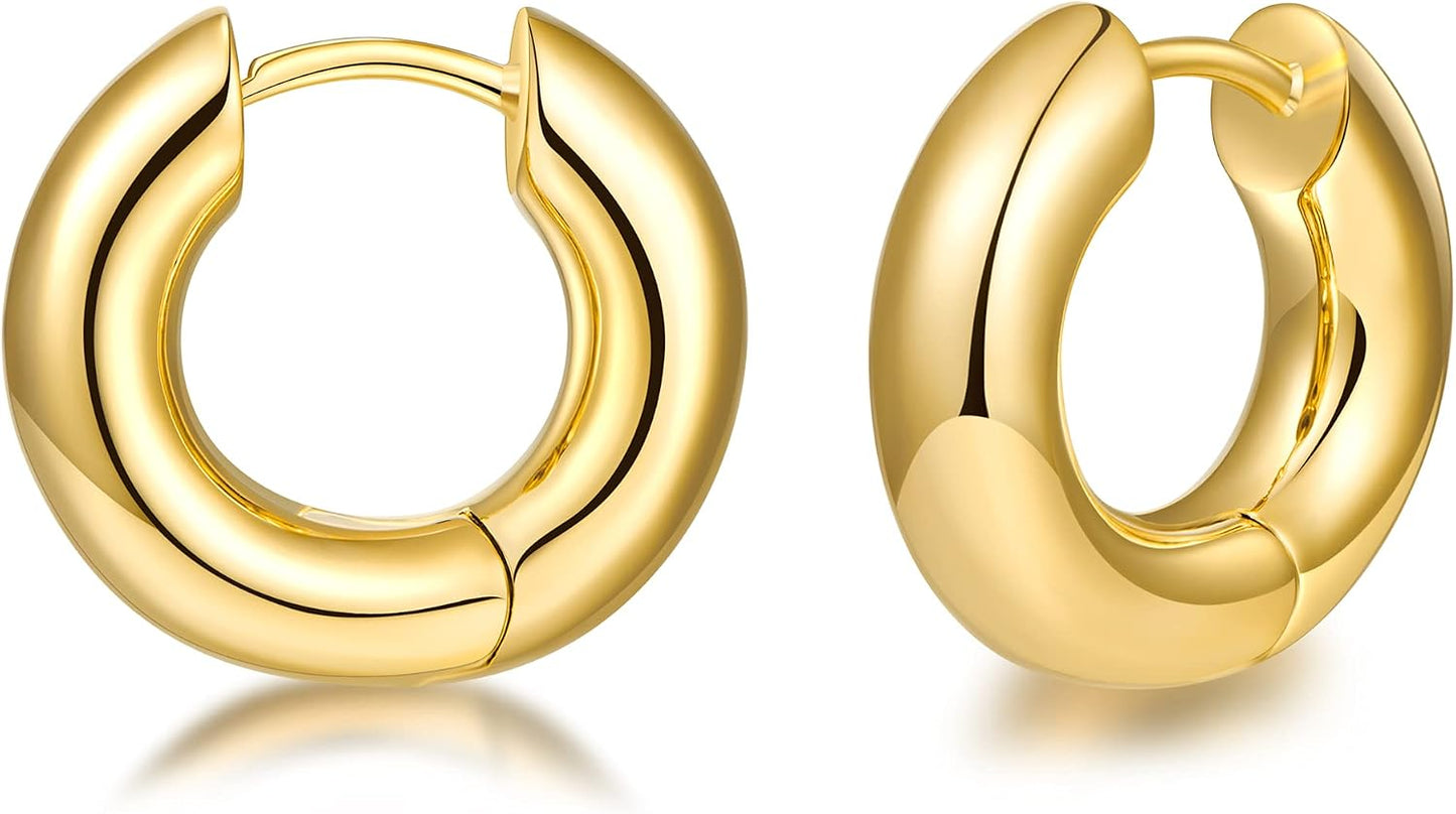LILIE&WHITE Chunky Gold Hoop Earrings – Hypoallergenic, Minimalist Jewelry for Women