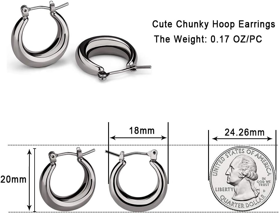 LILIE&WHITE Chunky Gold Hoop Earrings – Hypoallergenic, Minimalist Jewelry for Women