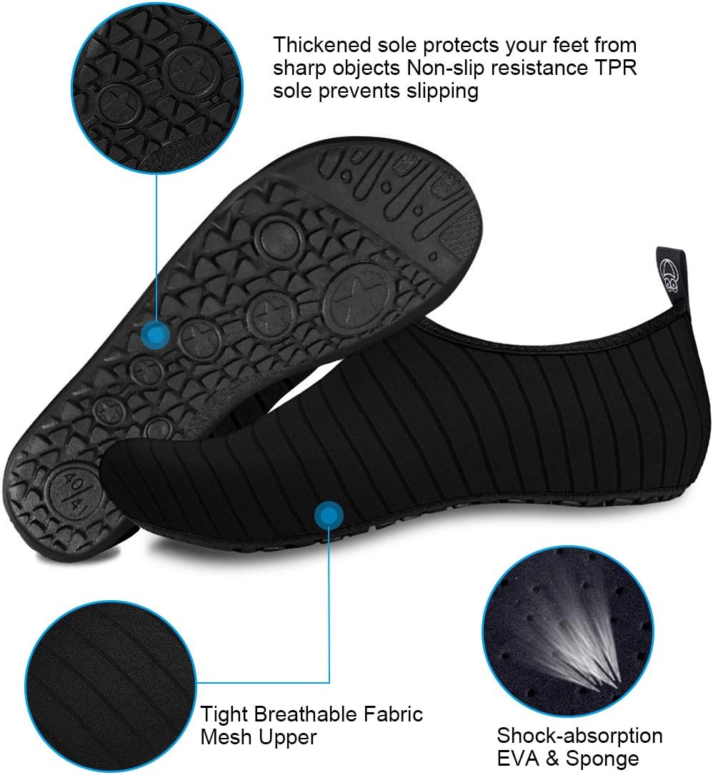 semai Quick-Dry Water Shoes – Non-Slip Aqua Socks for Beach, Swimming & Yoga, Men Women Kids