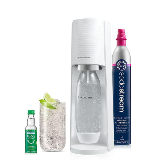 SodaStream Terra Sparkling Water Maker Bundle (White), with CO2, DWS Bottle, and Bubly Drops Flavors 🍁 All In One Marketplace Canada